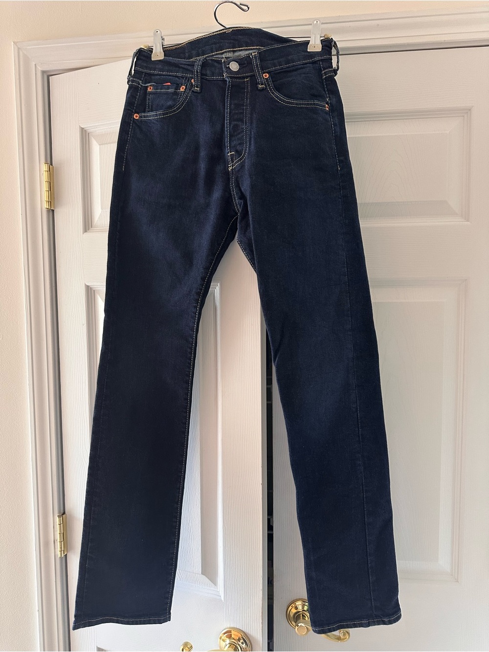 Levi's 501 Original Fit Jeans in a dark Indigo wash straight leg denim- 29W” 32L